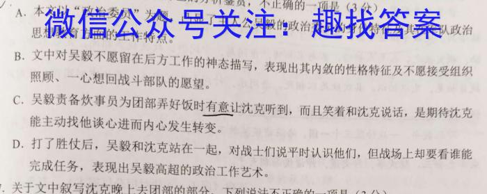 安徽省安庆市2023届初三毕业班模拟考试（二模）【第二中学】语文