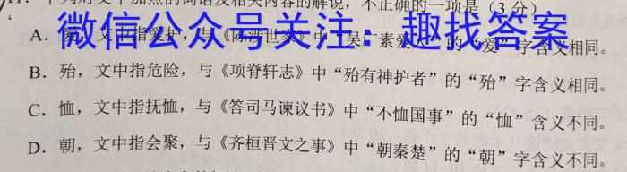 山东省2023年初中学业水平考试复习自测(三)(2023.6)语文