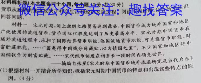 河南省2022-2023学年度八年级综合素养评估(八)8历史