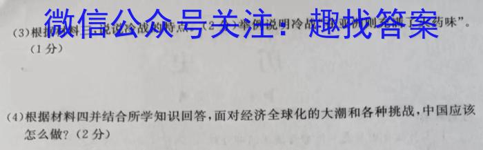 河南省2024~2023学年度八年级下学期阶段评估(二) 7L R-HEN历史