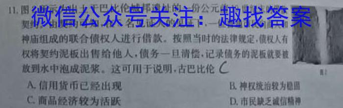 安徽省2023年初中学业水平考试临考调研检测（5月）历史