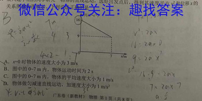 非凡吉创 2022 -2023下学年高三年级TOP二十名校猜题大联考(233623D)(二)物理`