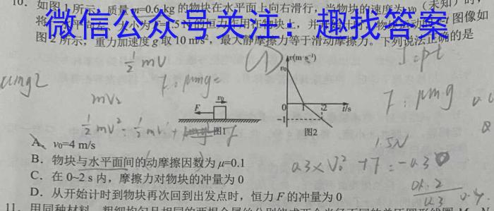 [高考仿真模拟]2023届九师联盟高三年级5月质量检测（XG）物理.
