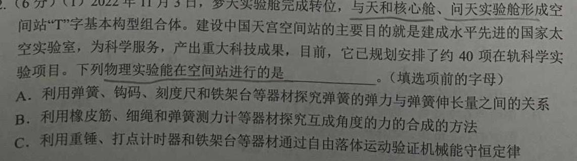 2023年岳阳县高三下学期新高考适应性测试-物理