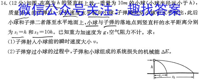 2022学年第二学期浙江强基联盟2023届高三仿真模拟卷(二)(23-FX09C)物理`