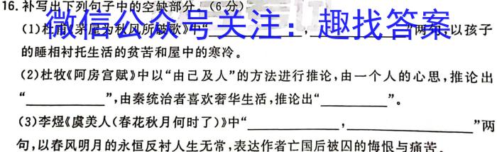 衡水金卷 2022-2023学年度下学期高二年级期末考试(新教材·月考卷)语文