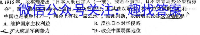 2023年中考第三次模拟考试试题（卷)历史