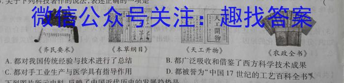 2023年安徽省初中毕业学业考试模拟仿真试卷(三)历史