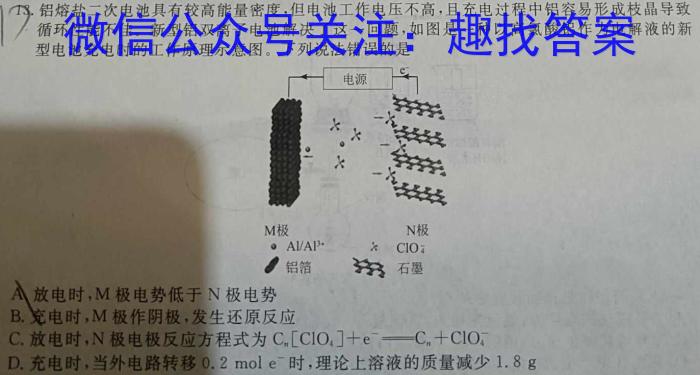 2023年普通高等学校招生伯乐马押题考试(二)化学