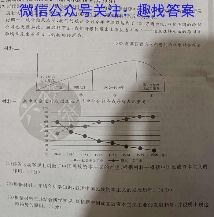 伯乐马 2023年普通高等学校招生新高考模拟考试(九)历史