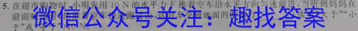安徽第一卷·2024-2023学年安徽省七年级教学质量检测(八)q物理