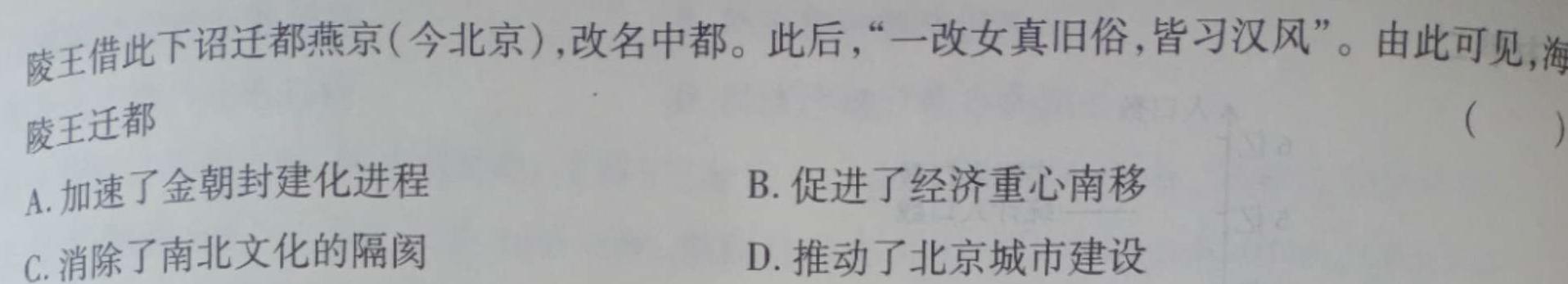 2023年湖南高一年级5月联考（历史