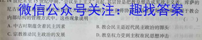 山东省2023年初中学业水平考试复习自测(三)(2023.6)历史