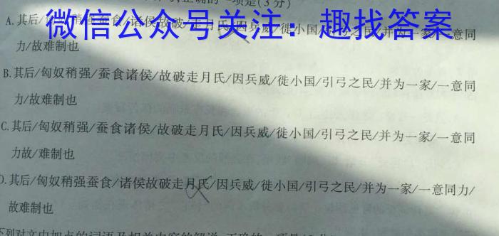 广西省柳州市校际联盟高二年级期末考试(23-577B)语文