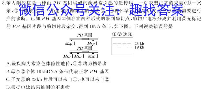 皖智教育 安徽第一卷·2023年八年级学业水平考试信息交流试卷(七)生物