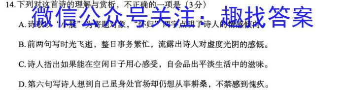 2023年安徽省初中毕业学业考试模拟仿真试卷(三)语文