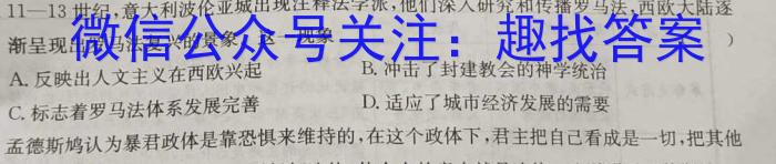 1号卷·2023年A10联盟高二年级(2021级)下学期6月学情调研考试历史