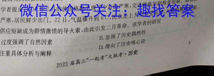 陕西省2022~2023学年度八年级期末学科素养监测(23-CZ225b)历史