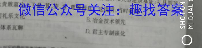 安徽省2022-2023第二学期合肥市六校联考高一年级期末教学质量检测历史