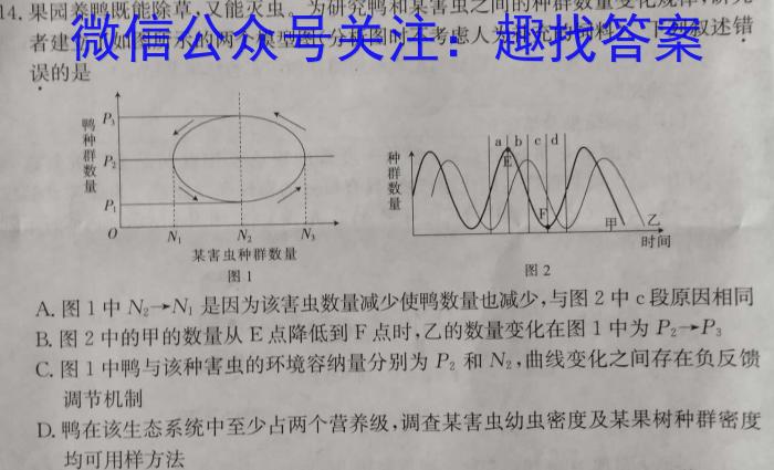 2024届高三一起考大联考(模拟二)数学