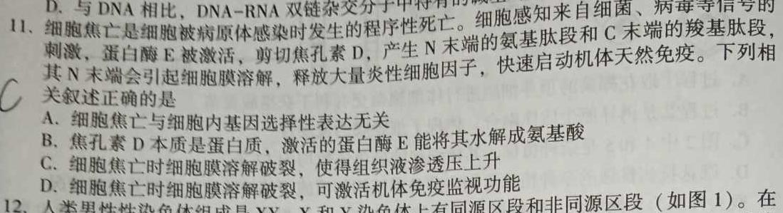 2022-2023学年山东省高一质量检测联合调考(23-496A)生物