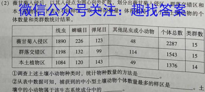 九师联盟 2024届高三2月开学考W试题数学