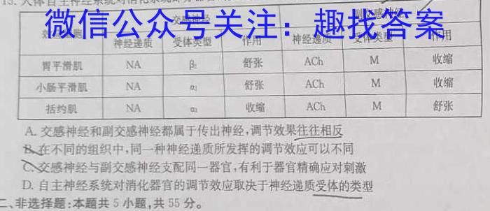 扎鲁特一中/银川四模2023-2024学年度高三第二学期第四次模拟考试数学