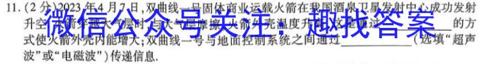 山西省2022-2023学年中考学科素养自主测评卷(八)8.物理