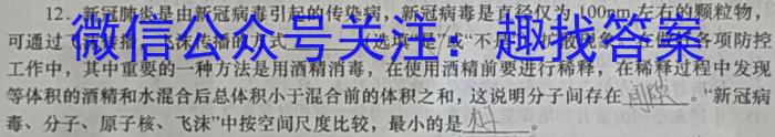 文博志鸿 2023年河北省初中毕业生升学文化课模拟考试(冲刺一)q物理