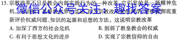 安徽省2023年中考导航总复习三轮模拟（三）历史