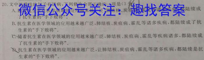 一步之遥 2023年河北省初中毕业生升学文化课考试模拟考试(十四)语文