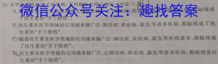 四川省高中2023届毕业班高考冲刺卷(一)语文