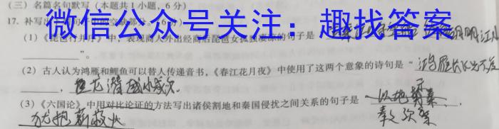 砀山县铁路中学2022-2023学年七年级下学期期末教学质量监测语文