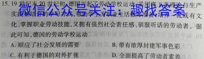 安徽省2022-2023学年度第二学期九年级作业辅导练*历史试卷