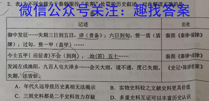 南昌县2022-2023学年度八年级第二学期期末考试历史