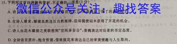 湖北省2023届高三年级下学期五月适应性考试语文
