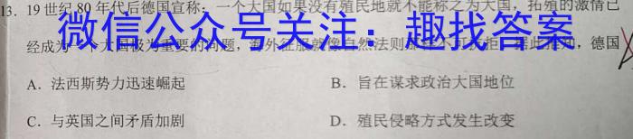 安徽省2022-2023学年九年级第二学期模考五学业水平检测历史