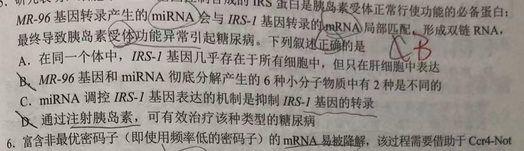 江西省2023年初中学业水平考试适应性试卷（六）数学考试