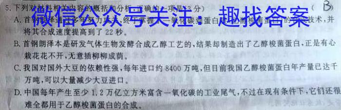 巢湖四中2022~2023年度高一下学期期末考试(231813Z)语文