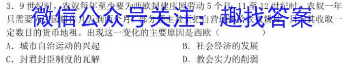 2023年陕西省初中学业水平考试信心提升卷（A）历史