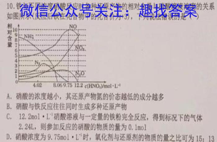 名师卷 2023届普通高等学校招生全国统一考试仿真模拟卷化学