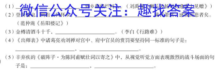 文博志鸿 2023年河南省普通高中招生考试模拟试卷(冲刺三)语文