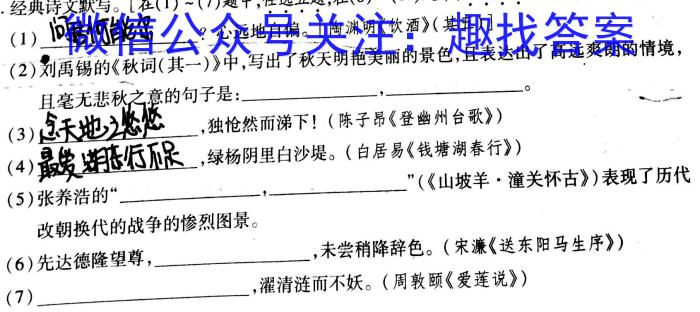 山西省2023届九年级考前适应性评估（三）（8LR）语文