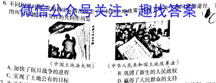 天一大联考皖豫名校联盟2022-2023学年(下)高二年级阶段性测试(四)历史