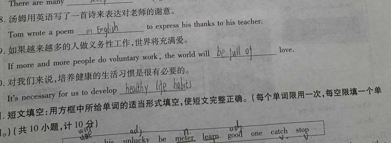 河南省濮阳市2022-2023学年八年级第二学期期末考试试卷英语
