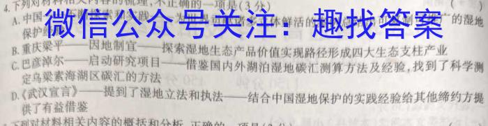 九师联盟2024~2023学年高二摸底联考语文(L)语文