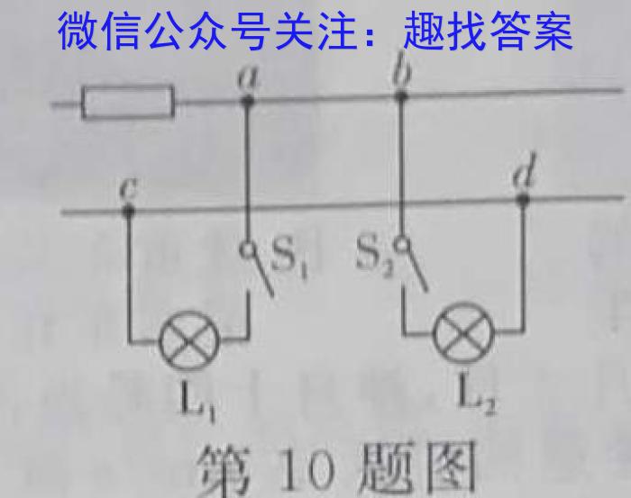 皖智教育 安徽第一卷·2023年八年级学业水平考试信息交流试卷(九)h物理