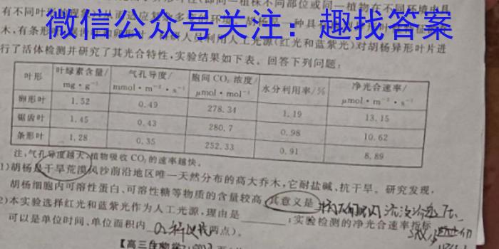 十拿九稳卷2024年陕西省初中学业水平考试数学