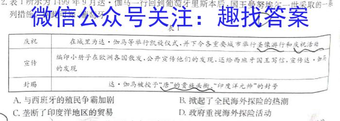 福建省三校协作2022-2023学年高一年级第二学期联考历史