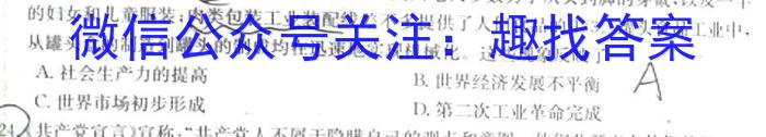 江西省2024-2023学年度七年级阶段性练习（七）历史